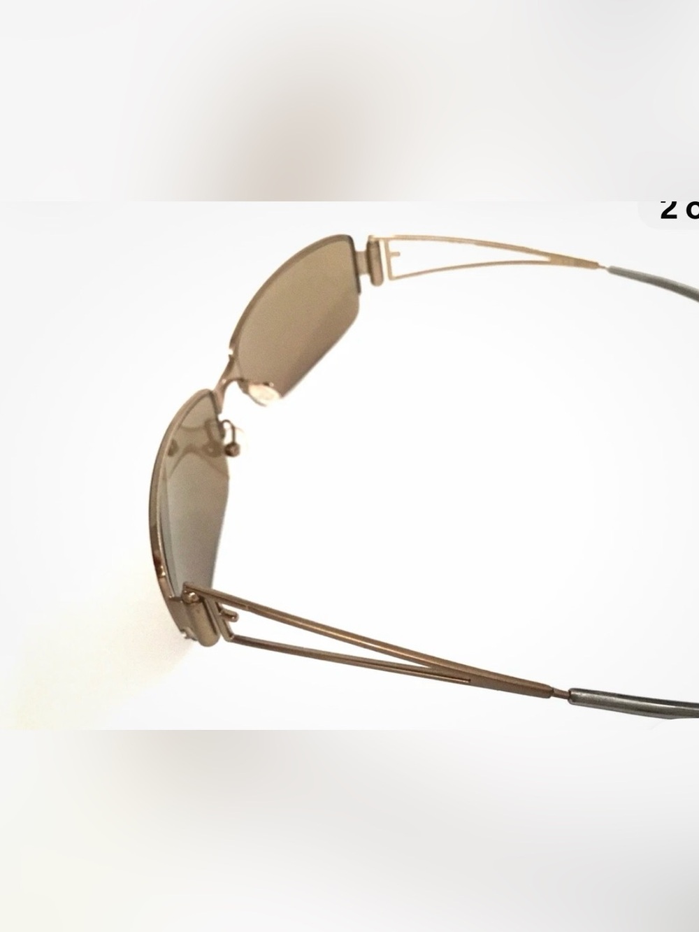 Vintage Fendi Gold Rimless Sunglasses with Brown Gradient Lenses